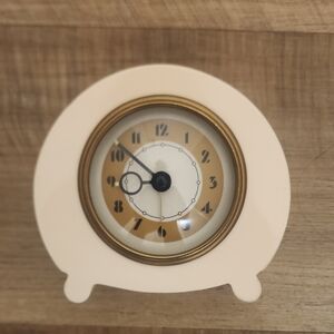 Pottery Barn Cream and Gold Mantle Wall Clock Classic Farmhouse